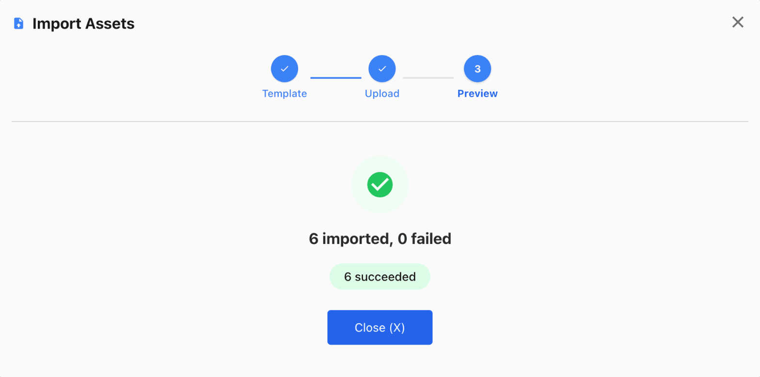 Import result in MaintainNow: 6 imported, 0 failed